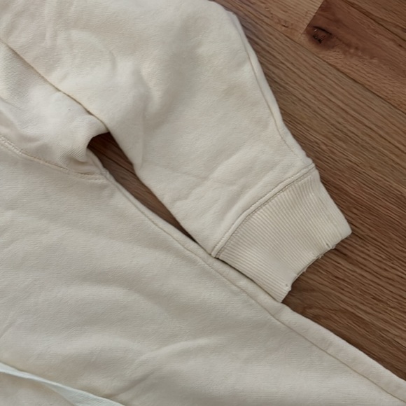 AERIE WOMENS OVERSIZED BOYFRIEND SWEATSHIRT LACE UP FRONT SIZE SMALL TAN CREAM - Picture 7 of 7